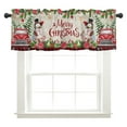 thumbnail image 5 of Fashnice Christmas Xmas Short Window Curtain Half Window Drapes Slot Top Kitchen Valance Cafe Tier Bathroom Scarf Rod Pocket Curtain Panel Style-H 2pc-Tier Curtain: W:42''x H:45'', 5 of 6
