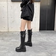 thumbnail image 1 of Botas de cuero con plataforma de otoño para mujer, botas de gran tamaño con suela gruesa y cordones a la moda Wmkox8yii sa1640, 1 of 9