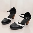 thumbnail image 2 of SACFOF Womne's T-Strap Mary Jane Oxfords Pumps Vintage Mid Kitten Heels Lolita Round Toe Dress Shoes for Wedding Party, 2 of 6