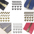 thumbnail image 2 of Metal Zipper Slider Set Double Pull Open-End Repair Kit 10 Sets Assorted Sizes, 2 of 8