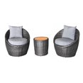 thumbnail image 1 of All-Space 3-Piece Barrel Shape Metal Patio Set with Storage Cover - Cast Slate, 1 of 1