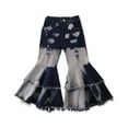 thumbnail image 2 of uublik Flare Pants for Girls Elastic Waist Casual with Pockets Full Length Pants 2-7 Years, 2 of 5