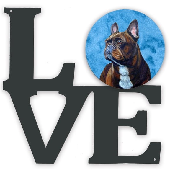 Carolines Treasures LH9385BUWALV Blue French Bulldog Metal Wall Artwork LOVE 12X12 multicolor