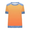Hueook Fall Tops Workout Gradient Y2k Women's Fashion Casual Round Neck ...