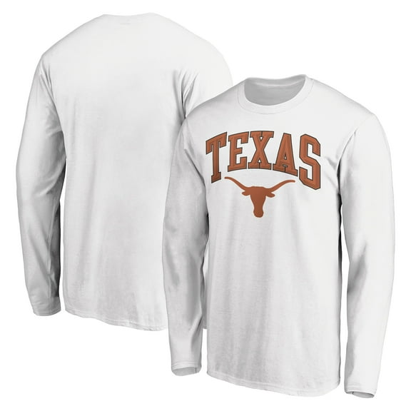 Men's White Texas Longhorns Traditional Bevel Long Sleeve T-Shirt
