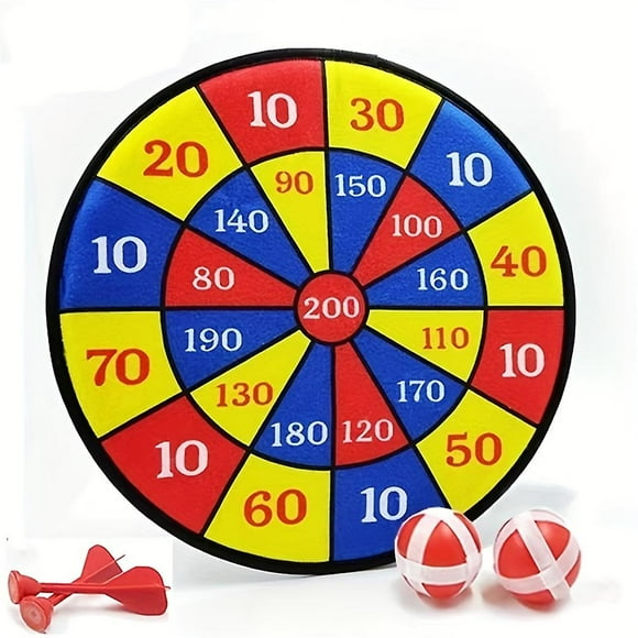 Outdoor dart board with 2 sticky balls, 2 sticky darts set foldable