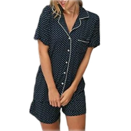 

Opperiaya Women Short Sleeve Button-Down Pajamas Set
