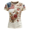 thumbnail image 5 of 250 Anniversary Usa Shirt Summer Tops for Women Graphic Tees Stylish Printed Short Sleeve Round Neck Comfortable Casual Daily Everyday Wear, 5 of 5