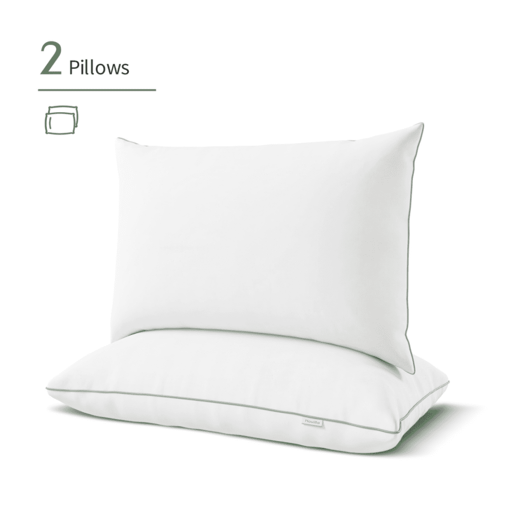 Details about  / Pack Of 2 Bounce Back Pillows Memory Foam Soft Firm Deluxe Large Striped Pillows
