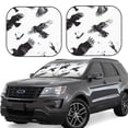 thumbnail image 1 of Balery Monochrome Flying Ravens Parasol para parabrisas de coche de 2 piezas | Parasol plegable para parabrisas delantero de coche para la mayoría de sedanes-Medium, 1 of 6