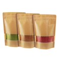 thumbnail image 1 of 100pcs 10x15cm Self-sealing Kraft Paper Bag With Window Resealable Kraft Stand Up Pouches Kraft Zip Lock Food Storage, 1 of 5