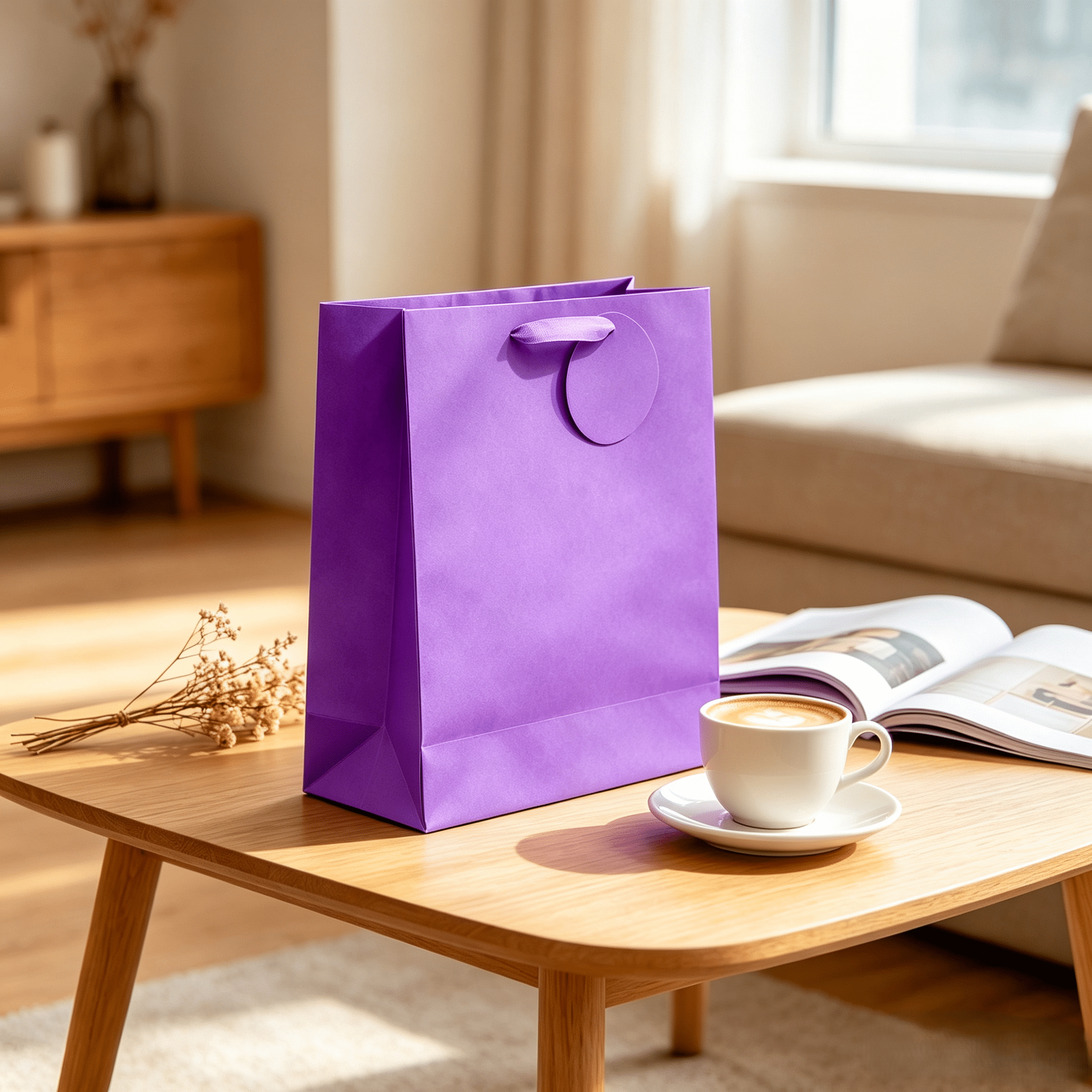 Extra Large Purple Paper Gift Bag, 12" x 5" x 15", by Way To Celebrate