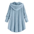 thumbnail image 6 of EnJoCho Kids Button Wearable Blanket Hoodie, Soft Fuzzy Fleece Loose Fit Outerwear, Cozy Warm Bed Jacket, Boys Girls Night Loungewear for Relaxing at Home and Cold Evening Wear, 6 of 8