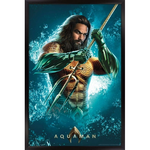 DC Comics Movie - Aquaman - Trident Wall Poster, 14.725" x 22.375", Framed
