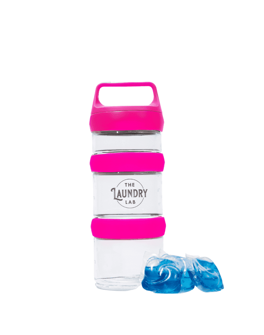 The Laundry Lab Bottle – Refillable, Compact, Leakproof Detergent Bottle for Dorms, Apartments, Travel & On-The-Go | Small-Space Laundry Organization (Magenta))
