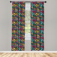 thumbnail image 3 of Ambesonne Southwestern Curtains, Boho Patchwork, Pair of 28"x84", Multicolor, 3 of 5