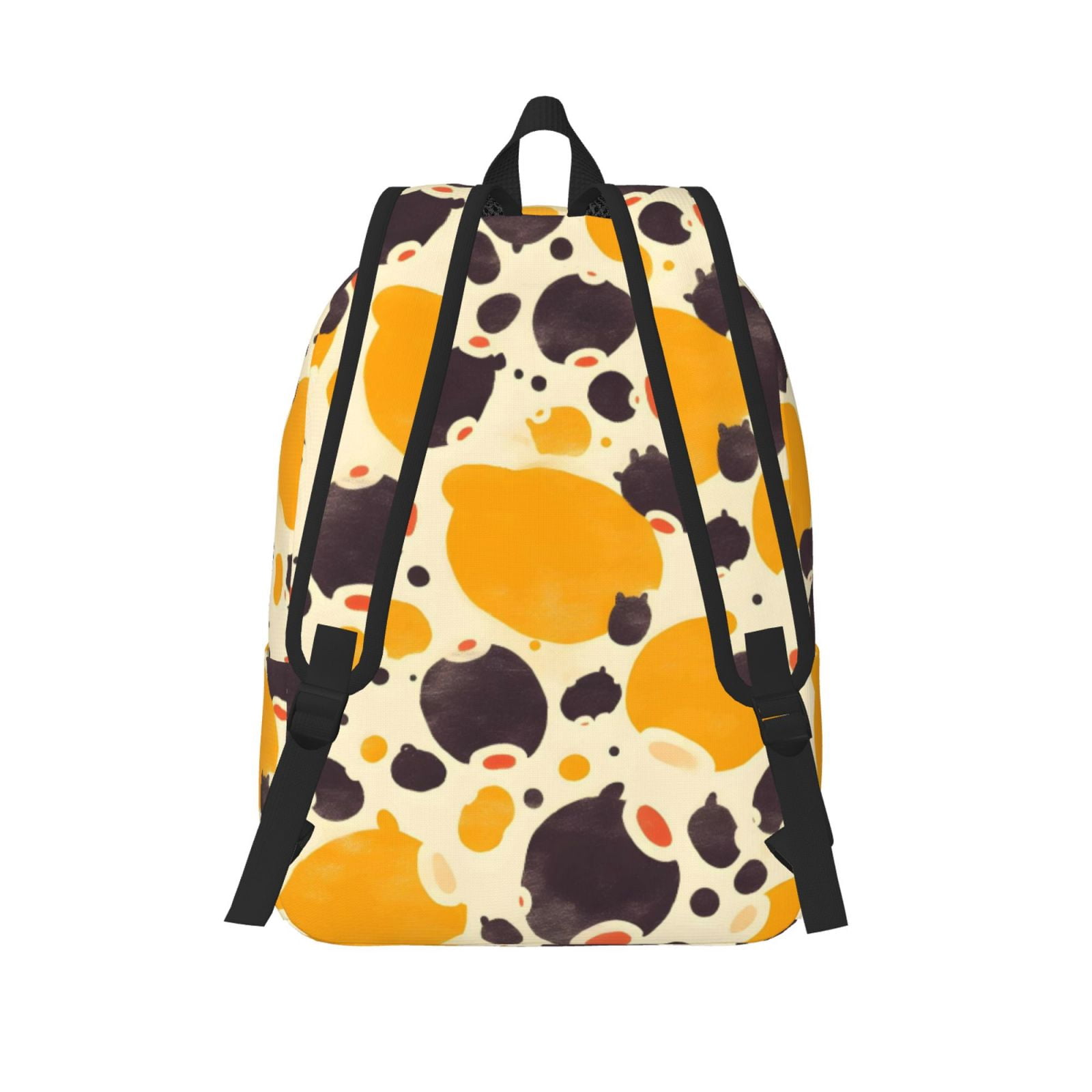 Casual Canvas Backpack Without Interlayer Large Capacity Stick Bag Design For Outdoor Shopping Office Outdoor Sports Milk Cow Print Style Sienna_3 Small