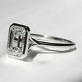 thumbnail image 3 of Cora Jewellery 2.25CT Bezel Set Emerald Cut Moissanite Engagement Ring For Women, 10K White Gold, 3 of 5