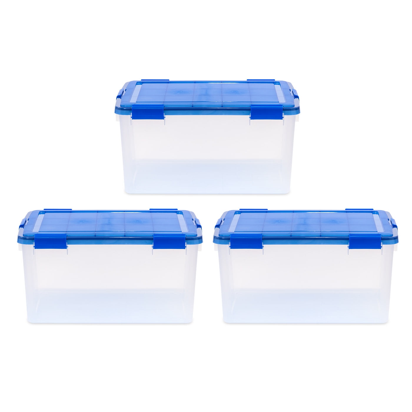 Superio 602 Storage Container 62 qt Clear with Blue Handles