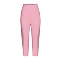thumbnail image 3 of Hassda Clearance! Capri Yoga Pants For Women Leggings For Women Plus Size High Waisted Yoga Cropped Trousers 2025 Summer Gym Pants Womens Capris For Summer Clearance Pink XXXL, 3 of 8