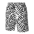thumbnail image 5 of Kll Weave Geometric Men'S Casual Summer Beach Shorts Hawaiian Shorts With Pockets-Large, 5 of 9