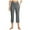 Grey, variant on OSOLU Women's Yoga Capris Pants High Waist Leggings Straight Leg Athletic Exercise Workout Crop Capris Stretchy Running Tummy Control Joggers Bottoms White L