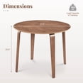 thumbnail image 3 of Costway 37.5" Round Kitchen Table Circle Dining Room Table with Rubber Wood Legs Walnut, 3 of 9