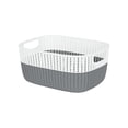 thumbnail image 5 of Simplify 2-Tone Plastic Decorative Large Storage Basket in Grey, 5 of 10