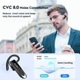 thumbnail image 3 of New Bee Bluetooth Headphones V5.0 Wireless (24H Talk Time/180D Standby) w/Mic, Dual Device Connectivity for iPhone/Android/Samsung/Laptop, Business Trucker Headsets,Black, 3 of 22