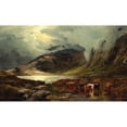thumbnail image 2 of Sidney Richard Percy 18x12 Black Ornate Wood Framed Double Matted Museum Art Print Titled - Stickledale Tarn Westmorland (1878), 2 of 5