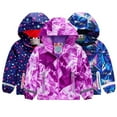 thumbnail image 3 of Chenyin Kids Toddler Girls Hooded Spring Fall Outerwear Fleece Windbreaker Jacket Baby Prints Trench Coats Winter Padded Rain Jacket for Girls 3-10T, 3 of 9