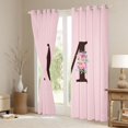 thumbnail image 3 of Erosebridal Girls Purple Pink Flowers Blackout Curtains Set of 2 (52x84 Each),Floral Rose Personalized Initial M Window Curtains For Kids Teens, 3 of 6