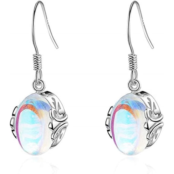 Boho Handmade Earrings for Women Fashion Bohemian Vintage Crystal Teardrop Retro Colorful Natural Gemstone Drop Dangle Earrings Sparkly Jewelry Gift