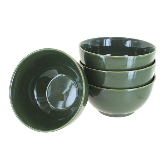 Blue Rose Polish Pottery Olive 4 Piece Dessert Bowl Set