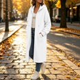 thumbnail image 5 of COMVALUE Womens Long Zip Up Hoodie Jacket Open Front Hoodie Sweatshirt with Pockets Fleece Lightweight Sweaters Oversized Zipper Hooded Cardigan Winter Fall Coats Tunic Sweatshirts (White, XXL), 5 of 9
