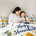 thumbnail image 5 of Feelyou Hanukkah Menorah Teens Full Size Comforter Sets, Kawaii Rustic Gnome Bedding Comforter Set, Happy Chanukah Theme Reversible Bedding Sets, Lightweight Room Decor, 3-Piece, 5 of 8
