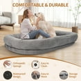 thumbnail image 7 of Human Dog Bed with Blanket,large dog bed 72'' x 48'' x 10'', Washable Fur Cover, Memory Foam, Grey, 7 of 7