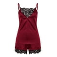 thumbnail image 1 of Pyjama Rouge pour Femmes Haut et Short Rouge, L L, 1 of 8