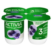 Activia Prune Low Fat Probiotic Yogurt Cups, Helps Support Gut Health, 4 oz, 4 Count