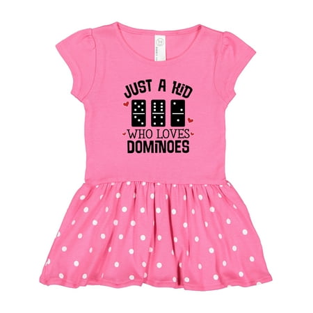 

Inktastic Just a Kid Who Loves Dominoes Gift Toddler Girl Dress