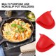 thumbnail image 1 of Guantes De Cocina Manoplas de silicona para horno, 2 uds., guantes para hornear aislados, Clip de mano (rojo sandía) Wdftyju Libre de BPA, 1 of 2