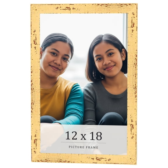 12x18 Frame Yellow Real Wood Picture Frame Width 1.25 inches | Interior Frame Depth 0.5 inches |