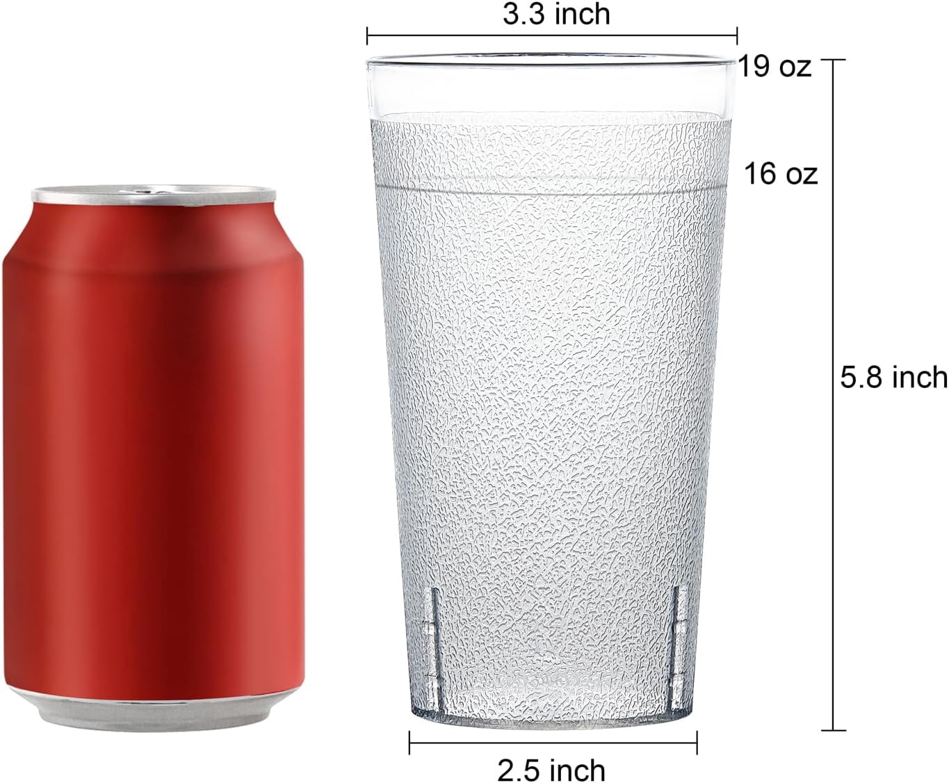 12Pcs Plastic Cups Reusable, Plastic Reusable Tumblers,Stackable and Shatterproof Drink Tumblers, Tumblers Set for Kitchen Outdoor Parties Picnics Travels (Transparent，480ml/16oz )