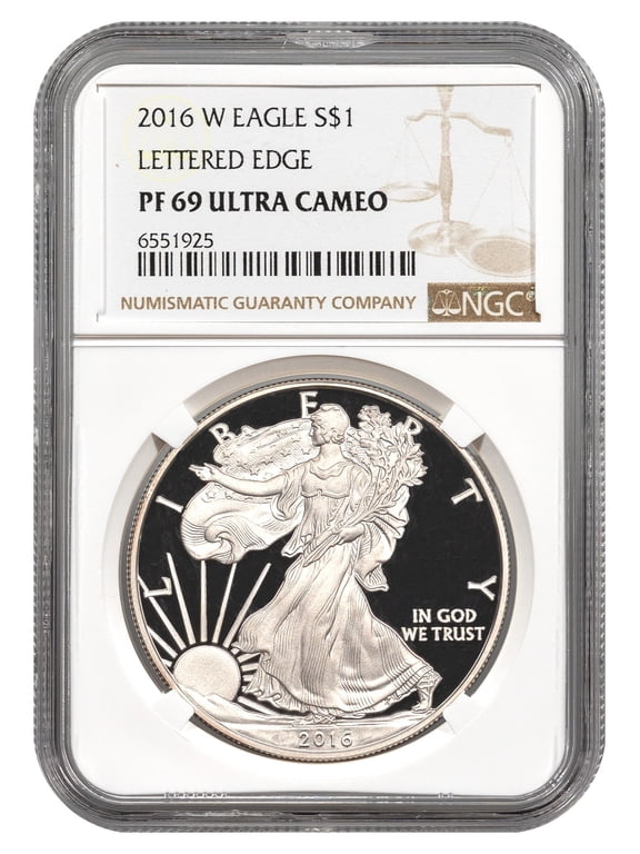 2016-W $1 Silver Eagle 30th Anniversary Lettered Edge NGC PF-69