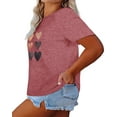 thumbnail image 4 of Anbech Cute Heart T-Shirts for Women Plus Size Graphic LOVE Short Sleeves Tees, 4 of 8