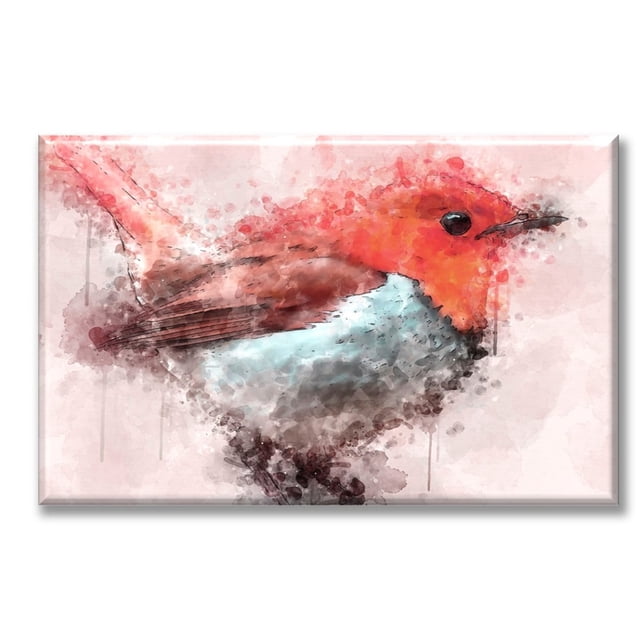 Cuadro Canvas Pixtreats listo para Colgar tipo galería Pájaro Acuarela 60X90 cm