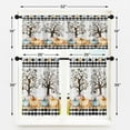 thumbnail image 2 of Autumn Pumpkin Fall Kitchen Curtains with Valance and Tier Sets 36 Inch, 3 Pieces Tree Flower Leaf Checker Rod Pocket Drapes Window Treatment Curtains for Kitchen Over Sink Dining Room Decor, 2 of 6