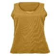 thumbnail image 6 of RYRJJ Womens Tank Tops Plus Size Scoop Neck Ribbed Knit Camis Vest Summer Casual Sleeveless Loose Tee Shirts(Yellow,XXL), 6 of 7