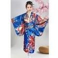 thumbnail image 3 of Hienoo Japanese Traditional Dress Kimono Robe for Kids Girls Yukata Dress Up, Blue, 3 of 3