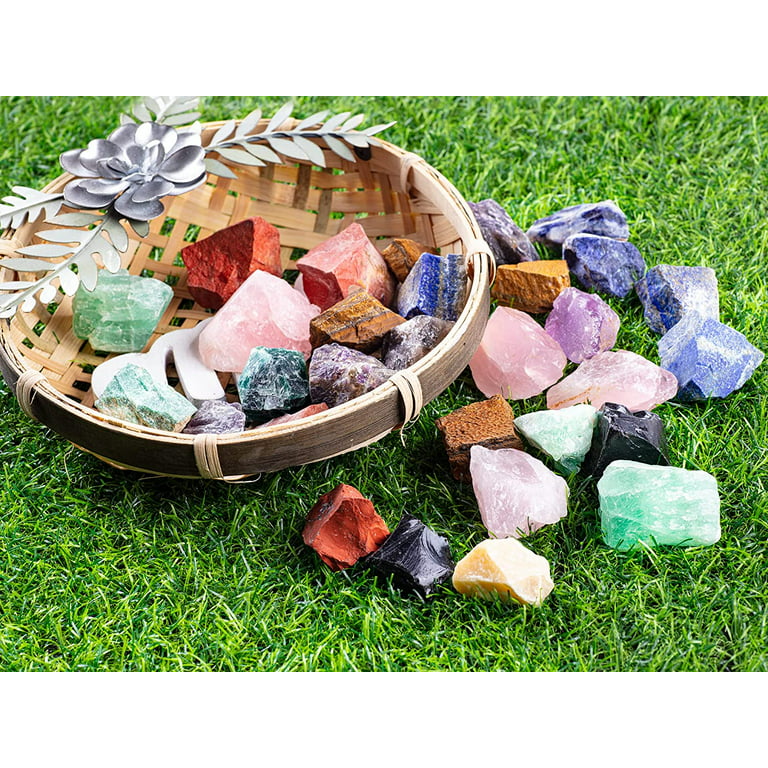 Natural Raw Crystals Rough Stone,2 lbs Natural Raw Stones Crystal Raw  Natural Crystals & Rocks for Tumbling, Cabbing, Fountain Rocks